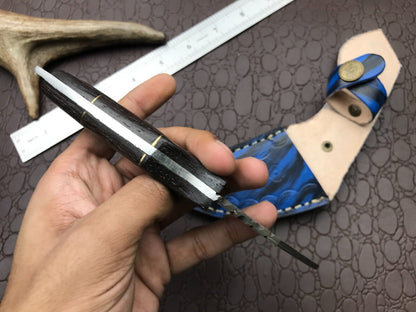 8" Custom Handmade Best Damascus Karambit Damascus Steel Karambit Knife with Wood Handle