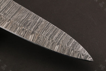 13" Custom Hand Forged Fire Damascus Steel Santoku Chef Knife with Camel Bone & Wood Handle