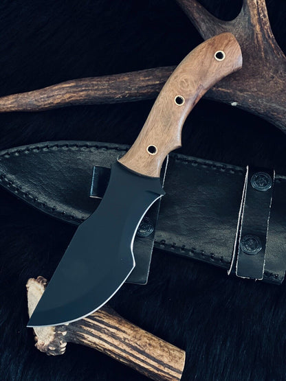 9" Handmade D2 Steel Bowie Knife – Camel Bone & Wood Handle