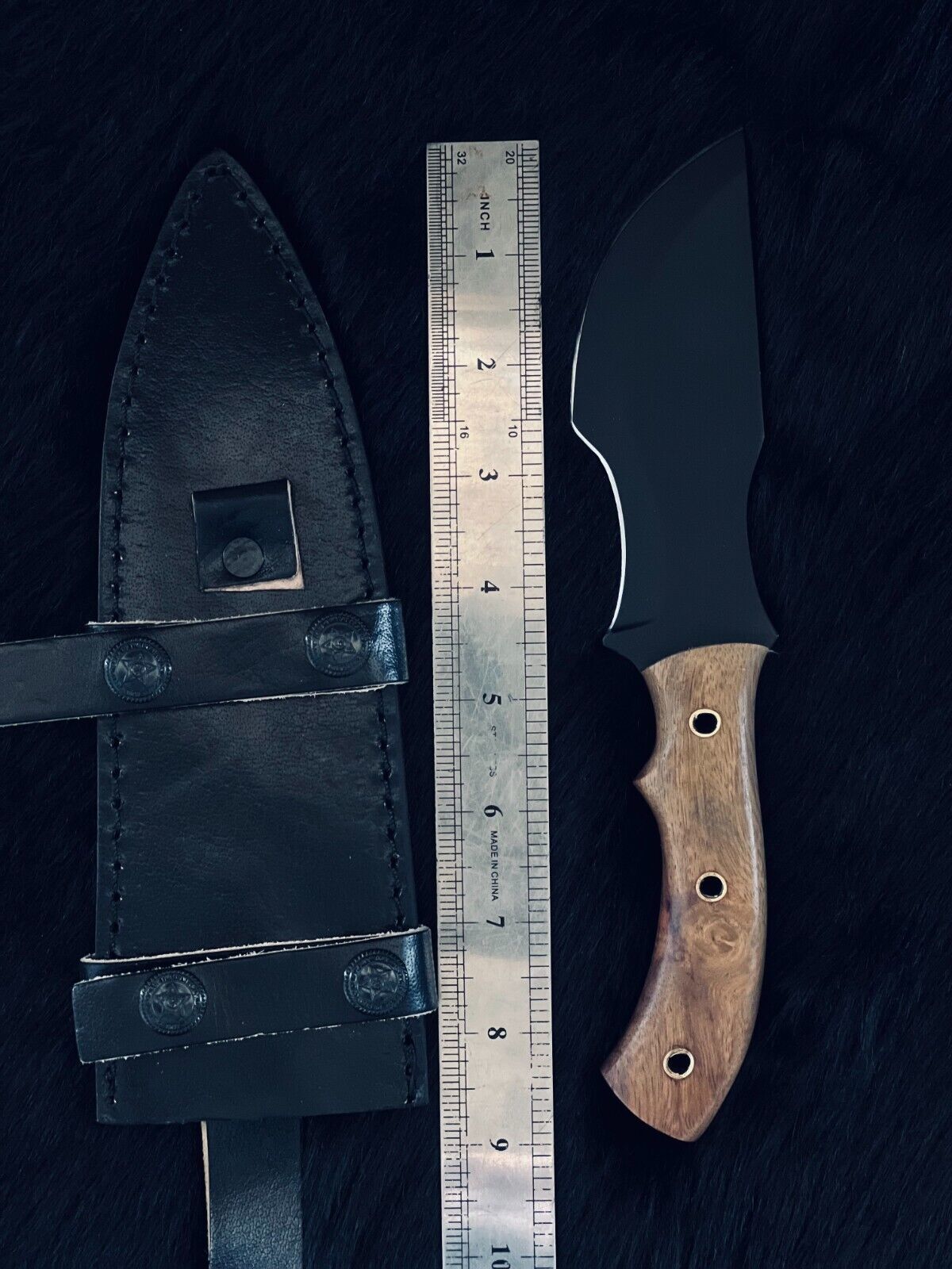 9" Handmade D2 Steel Bowie Knife – Camel Bone & Wood Handle