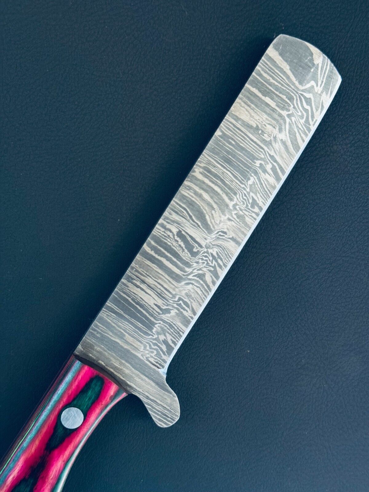 Best Damascus Steel Bull Cutter Knife Custom Bull Cutter Knife With Wood Handle