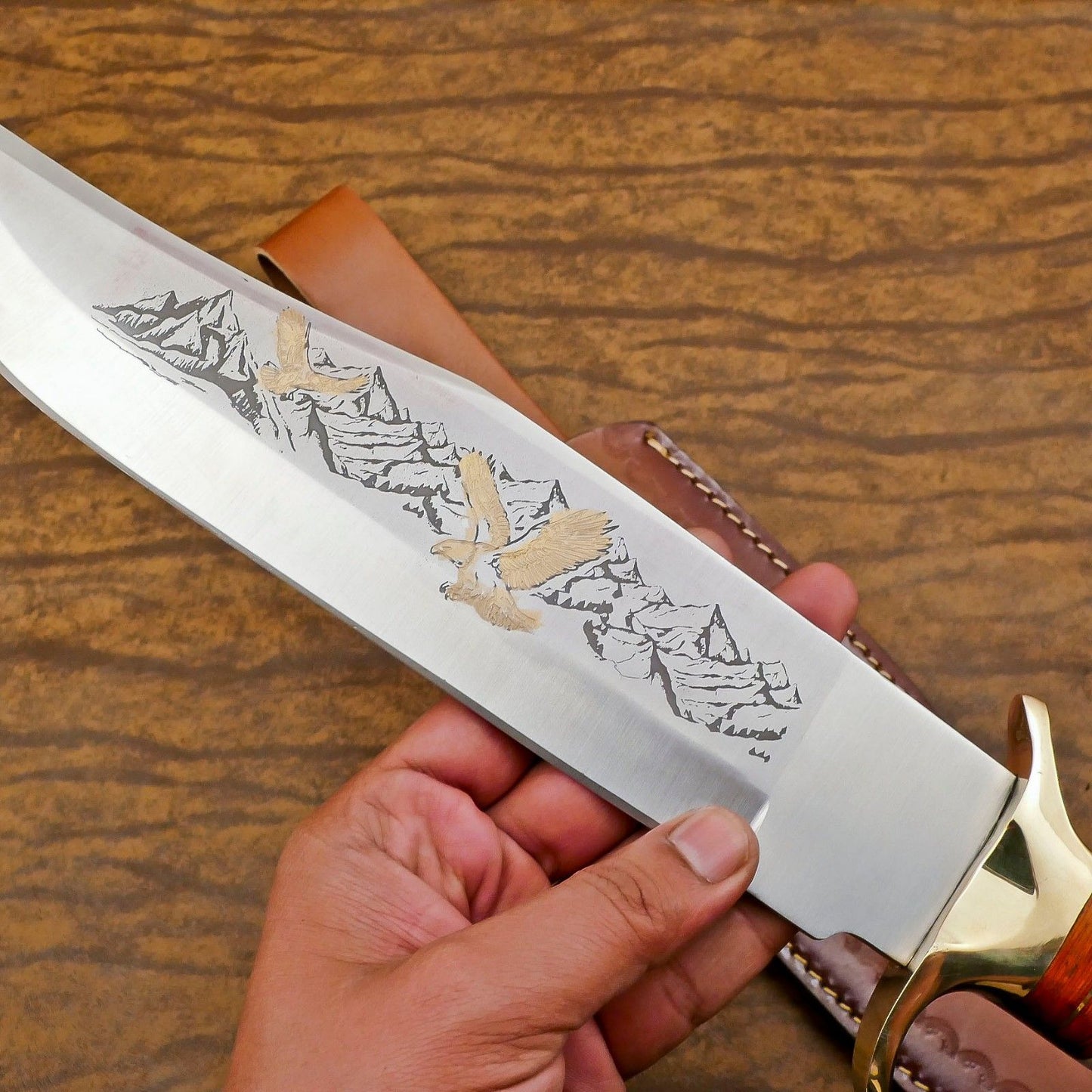 Premium Custom Handmade D2 Steel Bowie Knife – 13-Inch Hunting & Camping Blade