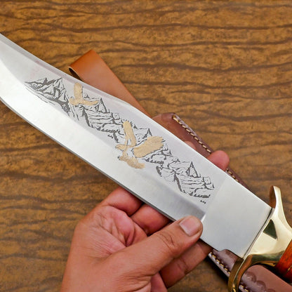 Premium Custom Handmade D2 Steel Bowie Knife – 13-Inch Hunting & Camping Blade