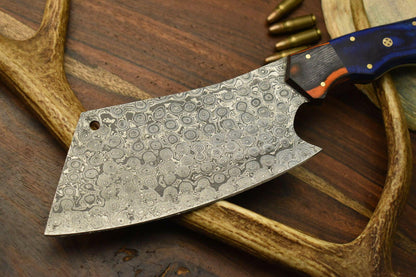 Custom Hand Made Damascus Blade Chef Chopper Knife – Full Tang Handmade Knife