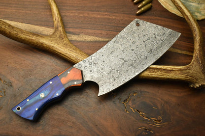 Custom Hand Made Damascus Blade Chef Chopper Knife – Full Tang Handmade Knife