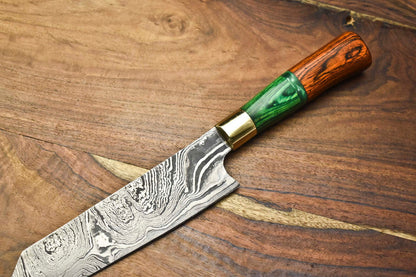 Custom Handmade Damascus Steel Chef Knife – Full Tang Kitchen Knife