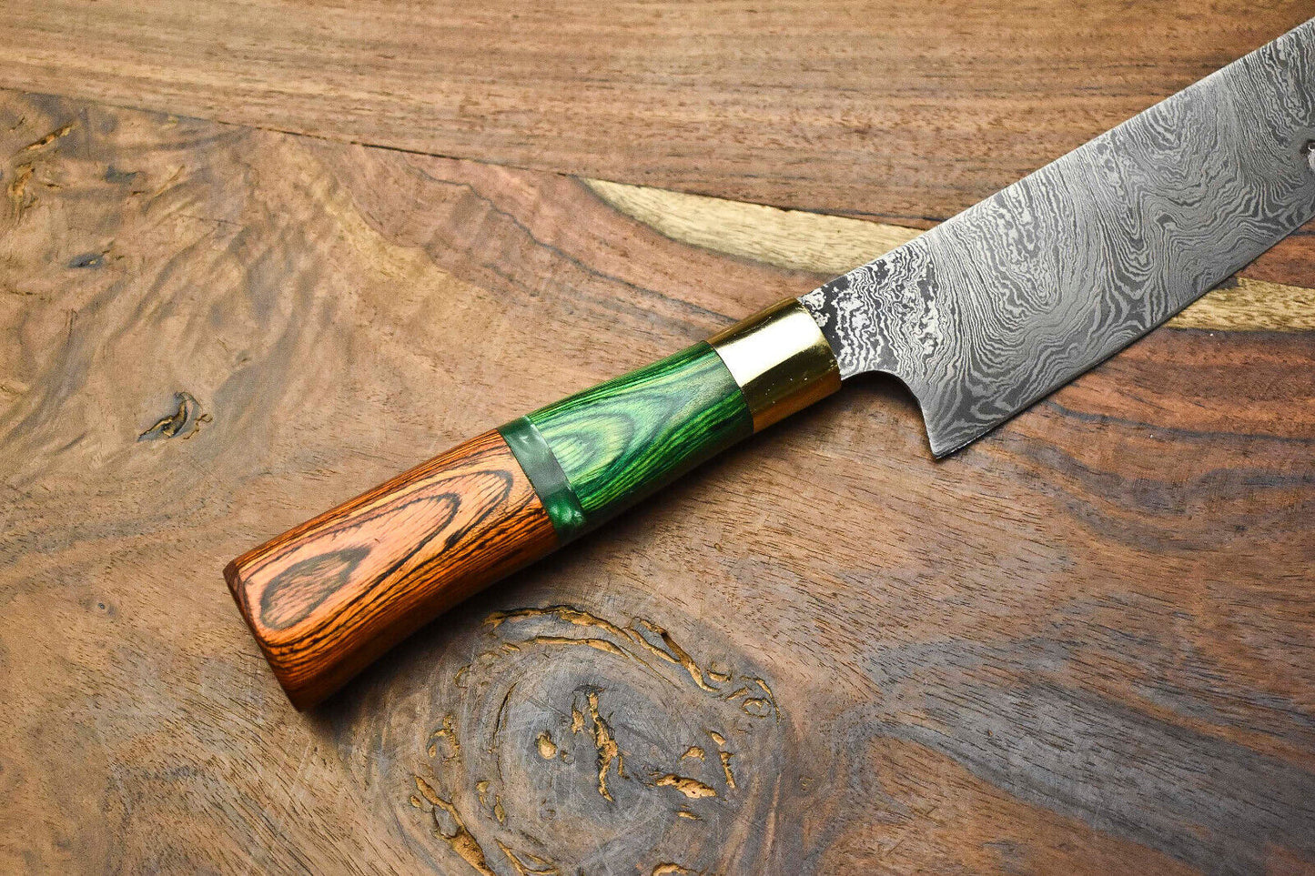 Custom Handmade Damascus Steel Chef Knife – Full Tang Kitchen Knife