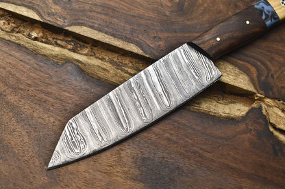 Handmade Twist Damascus Chef Knife with Hardwood Handle – Best Selling Kitchen Knife