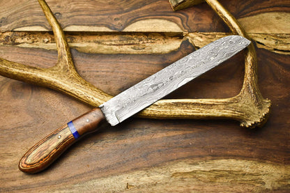 12" Handmade Damascus Steel Chef Knife | Full Tang Kitchen Knive