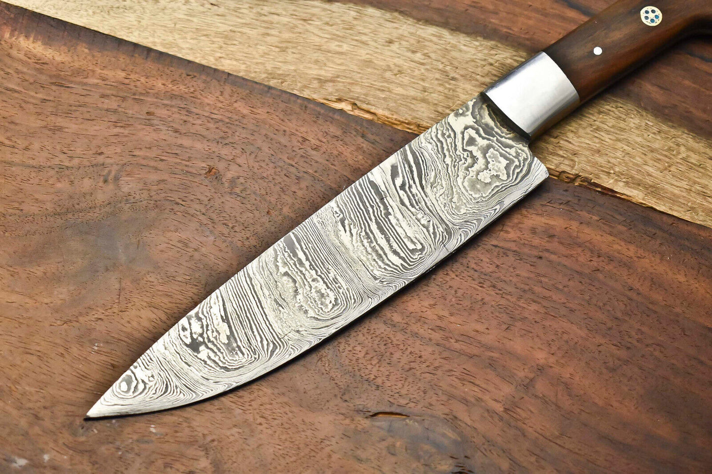 Handmade Damascus Steel Chef Knife – Full Tang Forged Blade, Razor Sharp