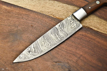 Handmade Damascus Steel Chef Knife – Full Tang Forged Blade, Razor Sharp