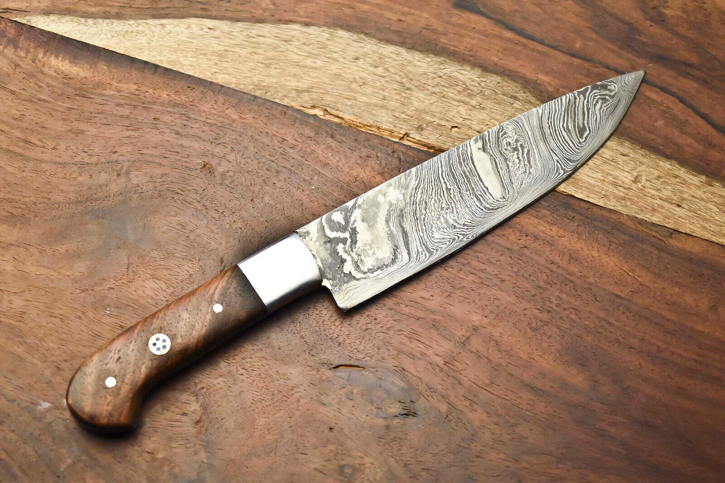 Handmade Damascus Steel Chef Knife – Full Tang Forged Blade, Razor Sharp
