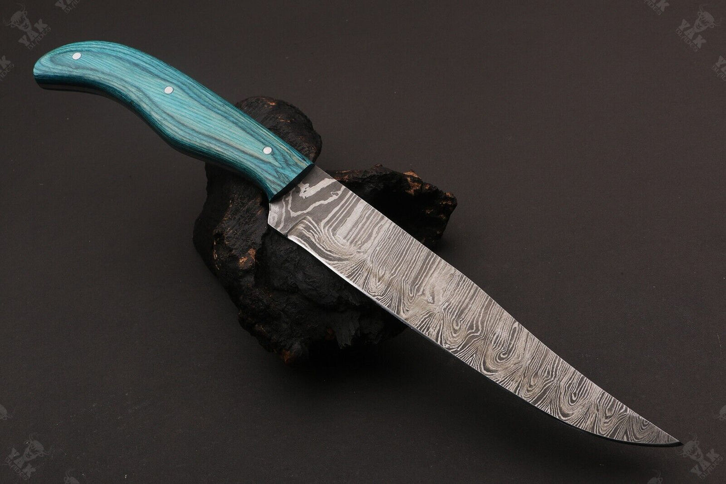 12.5" Damascus Fillet Knife Damascus Steel Fillet Knife With Pakka Wood Handle W/Sheath