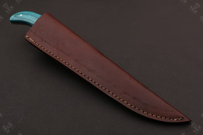 12.5" Damascus Fillet Knife Damascus Steel Fillet Knife With Pakka Wood Handle W/Sheath