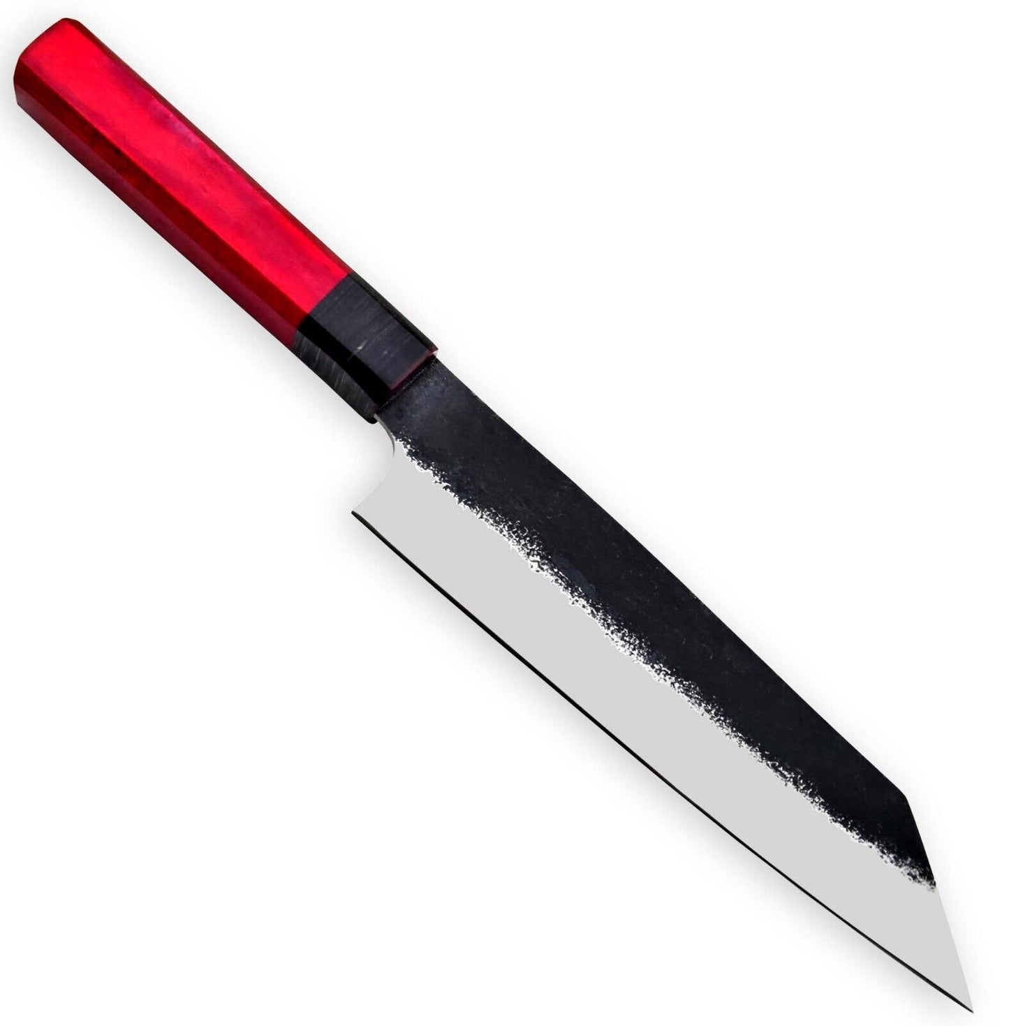 Custom Handmade Hammered 12C27 Steel Chef Knife with Wooden Handle – 14" Professional Kitchen Knife