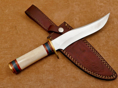Handmade D2 Steel Clip Point Bowie Knife | Fixed Blade Hunting Knife