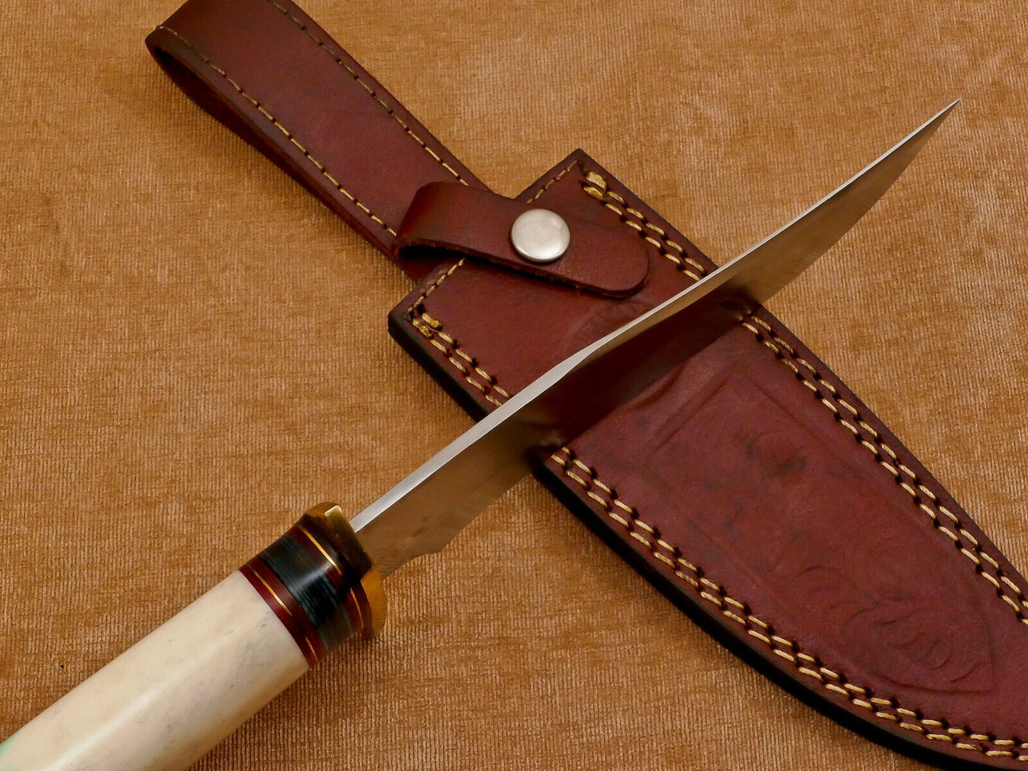 Handmade D2 Steel Clip Point Bowie Knife | Fixed Blade Hunting Knife