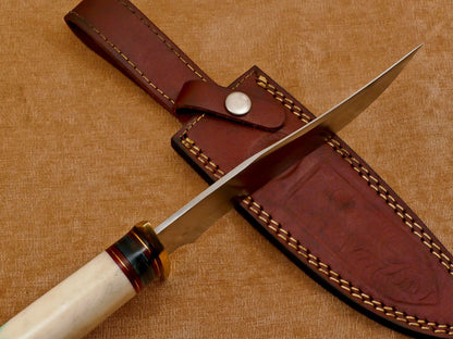 Handmade D2 Steel Clip Point Bowie Knife | Fixed Blade Hunting Knife