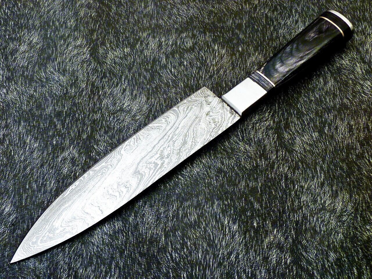 13" Custom Hand Forged Damascus Steel Chef Knife – Handmade Kitchen Knife with Hardwood Handle