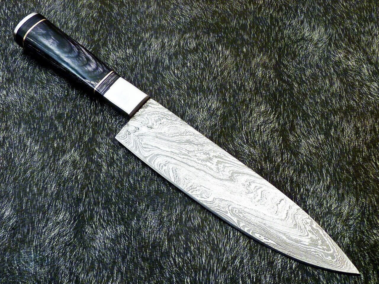 13" Custom Hand Forged Damascus Steel Chef Knife – Handmade Kitchen Knife with Hardwood Handle