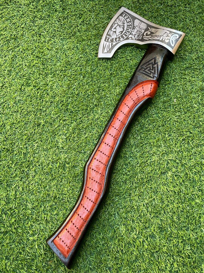 ustom Handmade Viking Axe – Premium Carbon Steel Hatchet 19"