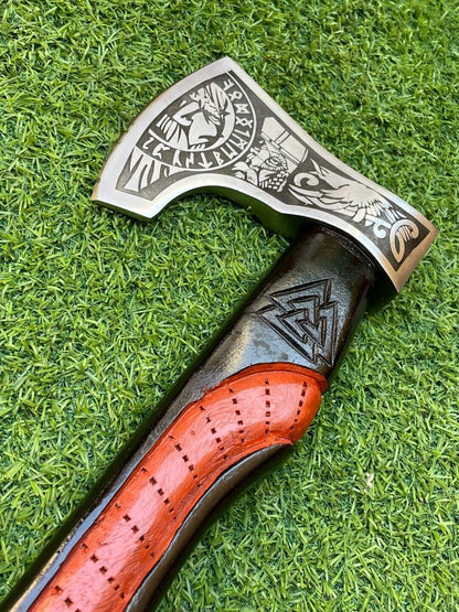 ustom Handmade Viking Axe – Premium Carbon Steel Hatchet 19"