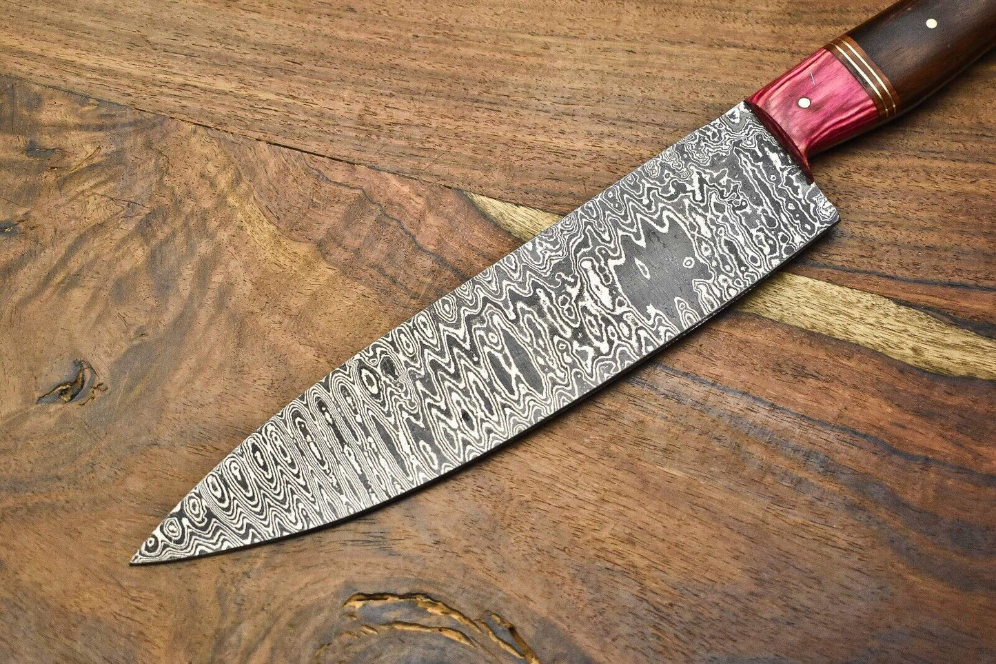 Rare Custom Handmade Damascus Steel Full Tang Chef Knife – Kitchen Cutlery