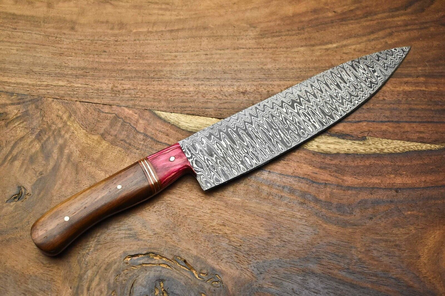 Rare Custom Handmade Damascus Steel Full Tang Chef Knife – Kitchen Cutlery