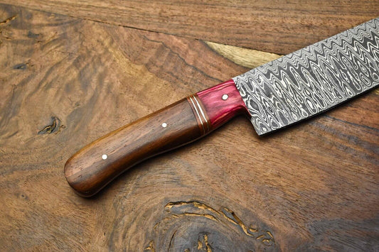 Rare Custom Handmade Damascus Steel Full Tang Chef Knife – Kitchen Cutlery
