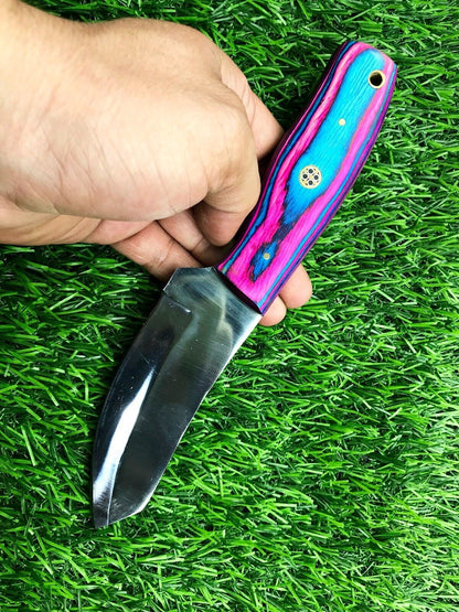 9" Full Tang Stainless Steel Hunting & Survival Knife with Leather Sheath