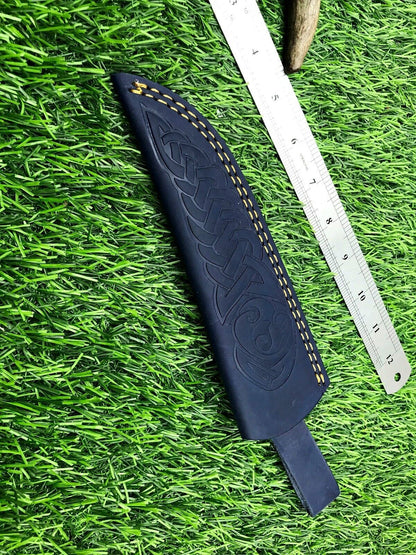 9" Full Tang Stainless Steel Hunting & Survival Knife with Leather Sheath