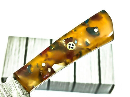 Handmade Damascus Steel Bull Cutter Knife 7" Full Tang Hunting knife with Resin Handle