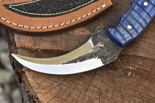 8" Custom Forged D2 Steel Karambit Knife With Hard Wood Handle Best Karambit