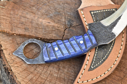 8" Custom Forged D2 Steel Karambit Knife With Hard Wood Handle Best Karambit