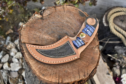 8" Custom Forged D2 Steel Karambit Knife With Hard Wood Handle Best Karambit