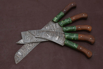 Handmade Damascus Chef Knife Set – Pakka Wood Handle – 256 Layers Steel
