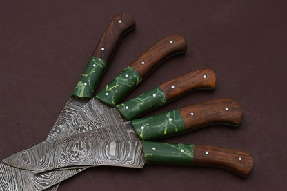 Handmade Damascus Chef Knife Set – Pakka Wood Handle – 256 Layers Steel