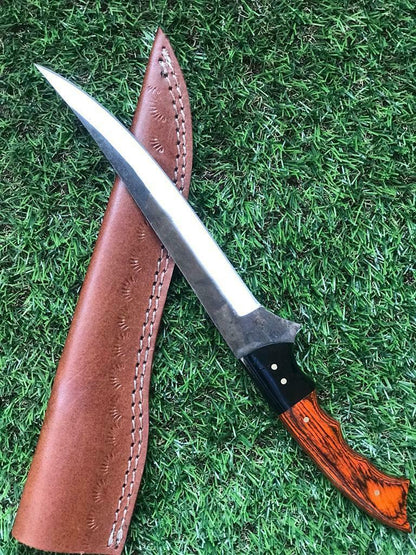 13" Custom Handmade D2 Steel Fillet Knife Best Fillet Knife & Custom Fillet Knife With Sheath
