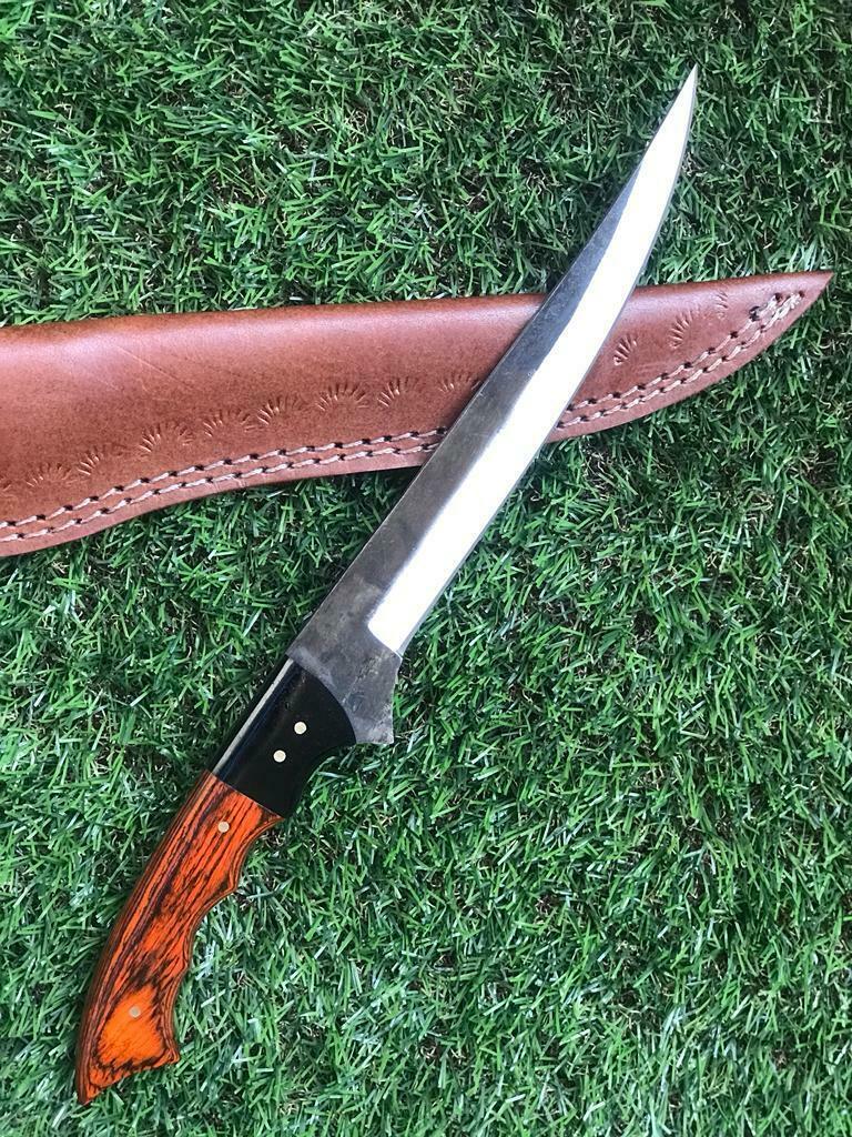 13" Custom Handmade D2 Steel Fillet Knife Best Fillet Knife & Custom Fillet Knife With Sheath