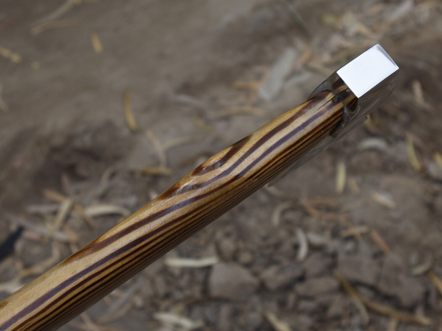 Hand Forged Viking Axe 16 Inch Carbon Steel Tomahawk with Yellow Pine Ash Wood Handle and Leather Sheath