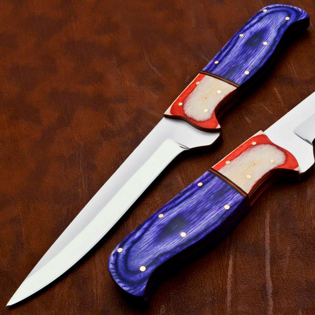 Rare Custom D2 Fillet Knife Pakka Wood Handle Best Fillet Knife Fish Fillet Knife W/Sheath