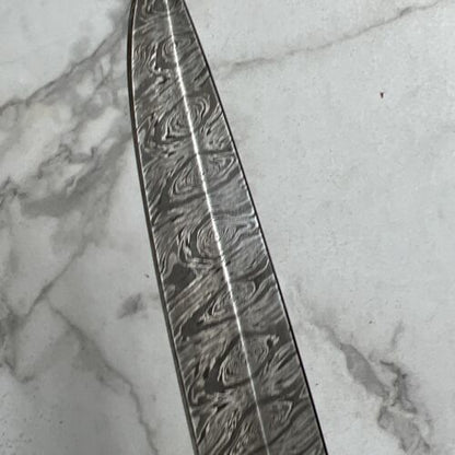 Heritage Forge Custom Handmade Damascus Steel Bowie Knife with Stag Handle