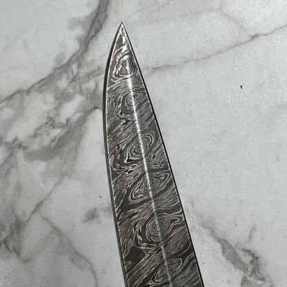 Heritage Forge Custom Handmade Damascus Steel Bowie Knife with Stag Handle