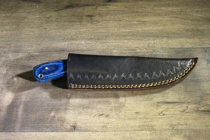8.0"  Hand Forged Skinner Knife 440C Stainless Steel Hardwood Handle Brass Guard with Leather Sheath