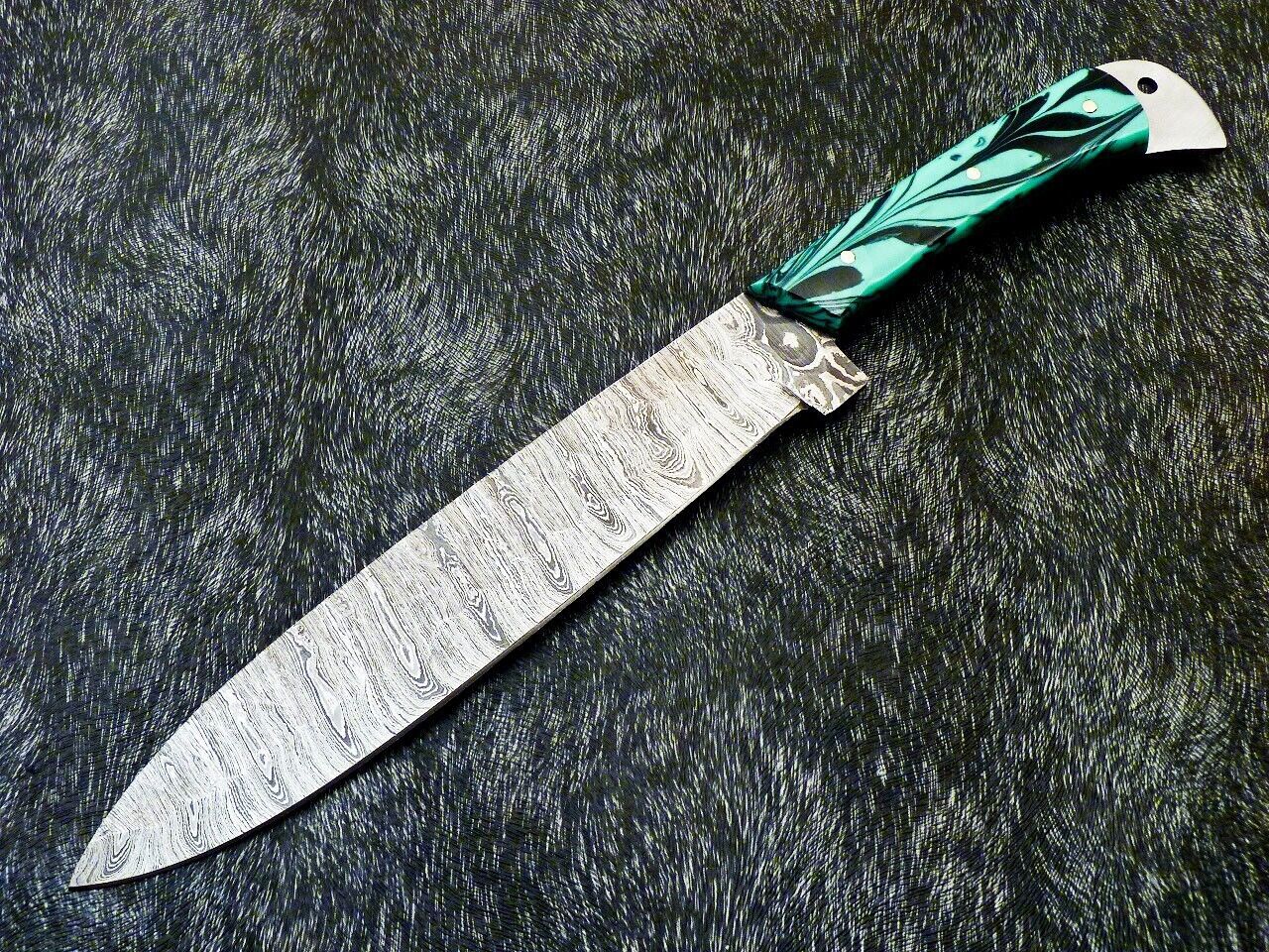 13" Handmade Damascus Steel Chef Knife – Resin Handle Professional Kitchen Knife