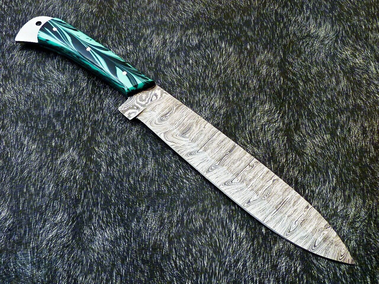 13" Handmade Damascus Steel Chef Knife – Resin Handle Professional Kitchen Knife
