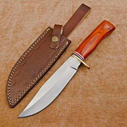 Huge Handmade D2 Clip Point Fixed Blade Bowie Hunting Knife – Full Tang Outdoor Tool