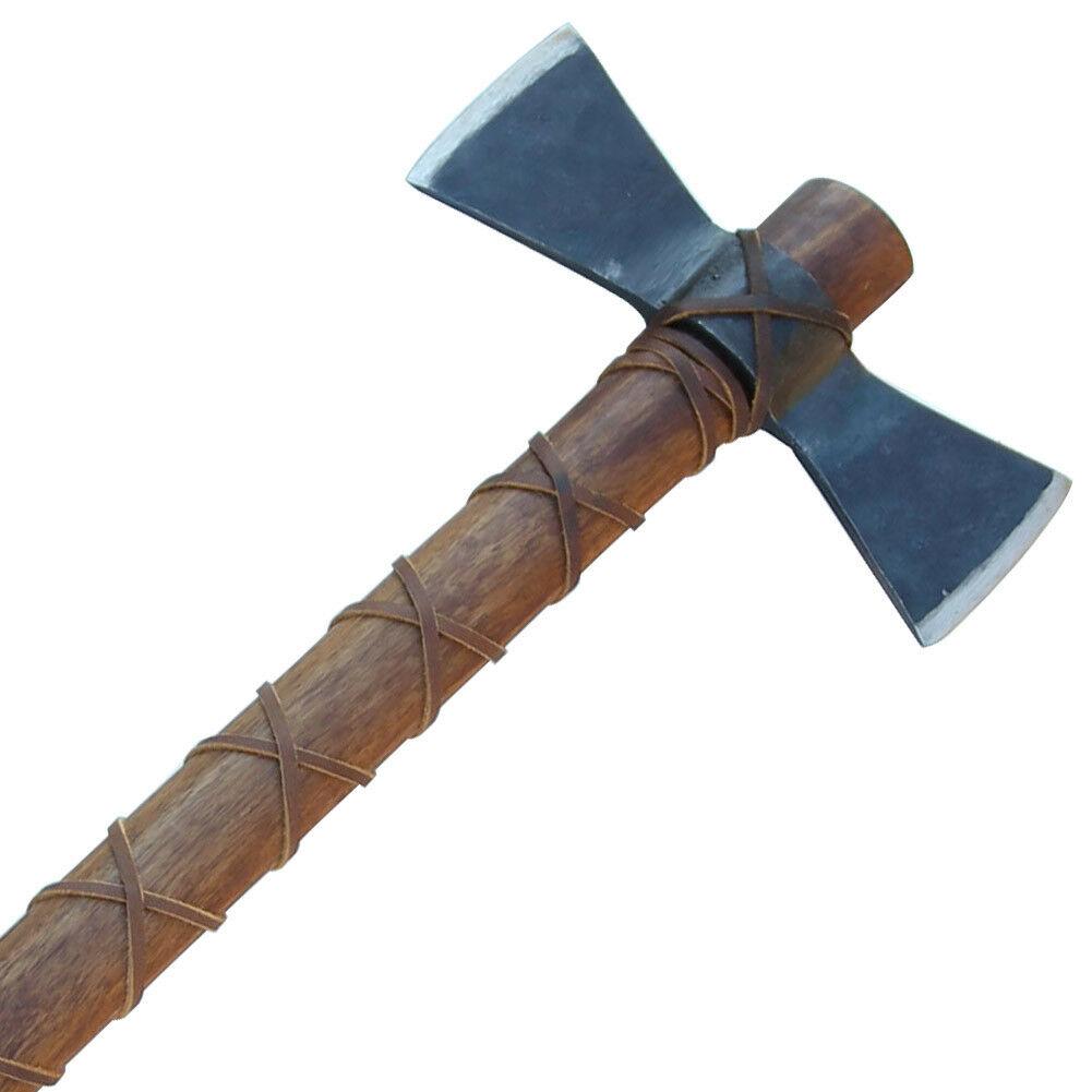 Hand Forged Fury of Atla Double-Headed Viking Battle Axe – Outdoor & Collector’s Edition