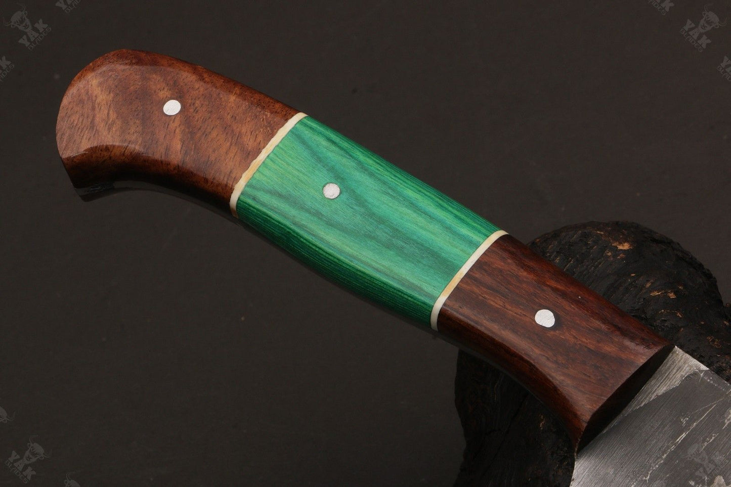 13.5" Custom Handmade Damascus Fillet Knife Fire Damascus Steel Fillet Knife with Leather Sheath