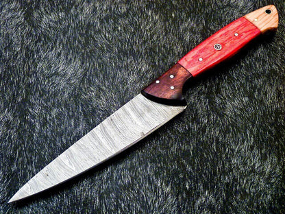 10" Professional Kitchen Chef Knife – Handmade Damascus Blade with Camel Bone Handle
